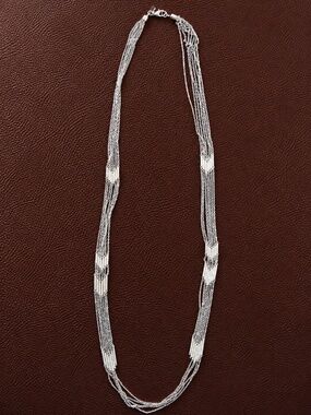 Express Silver Multi-Strand Layered Chain Necklace